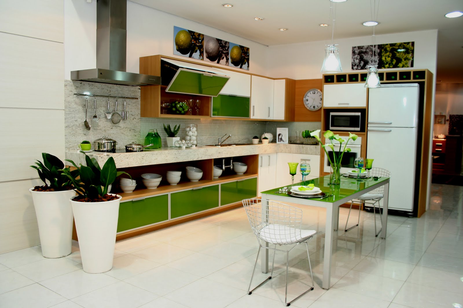 bài trí cây xanh trong phòng bếp