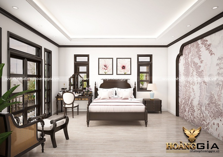 Thiết kế và thi công nội thất phòng ngủ con gái biệt thự tại Quảng Nam