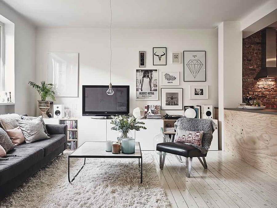 Mẫu phòng khách nhỏ đơn giản nhưng đầy cuốn hút bởi phong cách Scandinavian