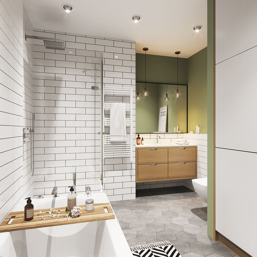 Thiết kế phòng tắm căn hộ Scandinavian
