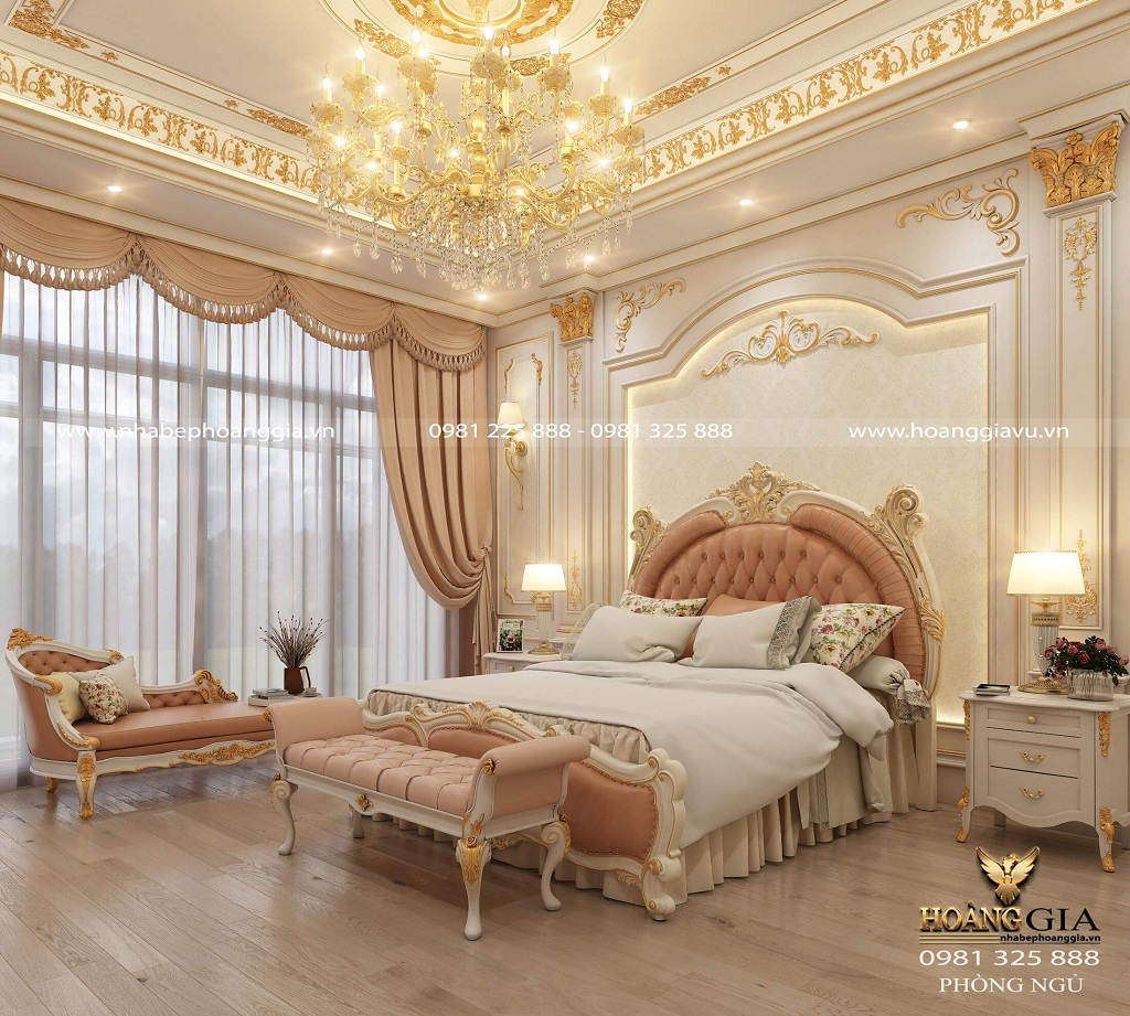 Ý tưởng thiết kế phòng ngủ tân cổ điển dát vàng ấn tượng đầy cuốn hút
