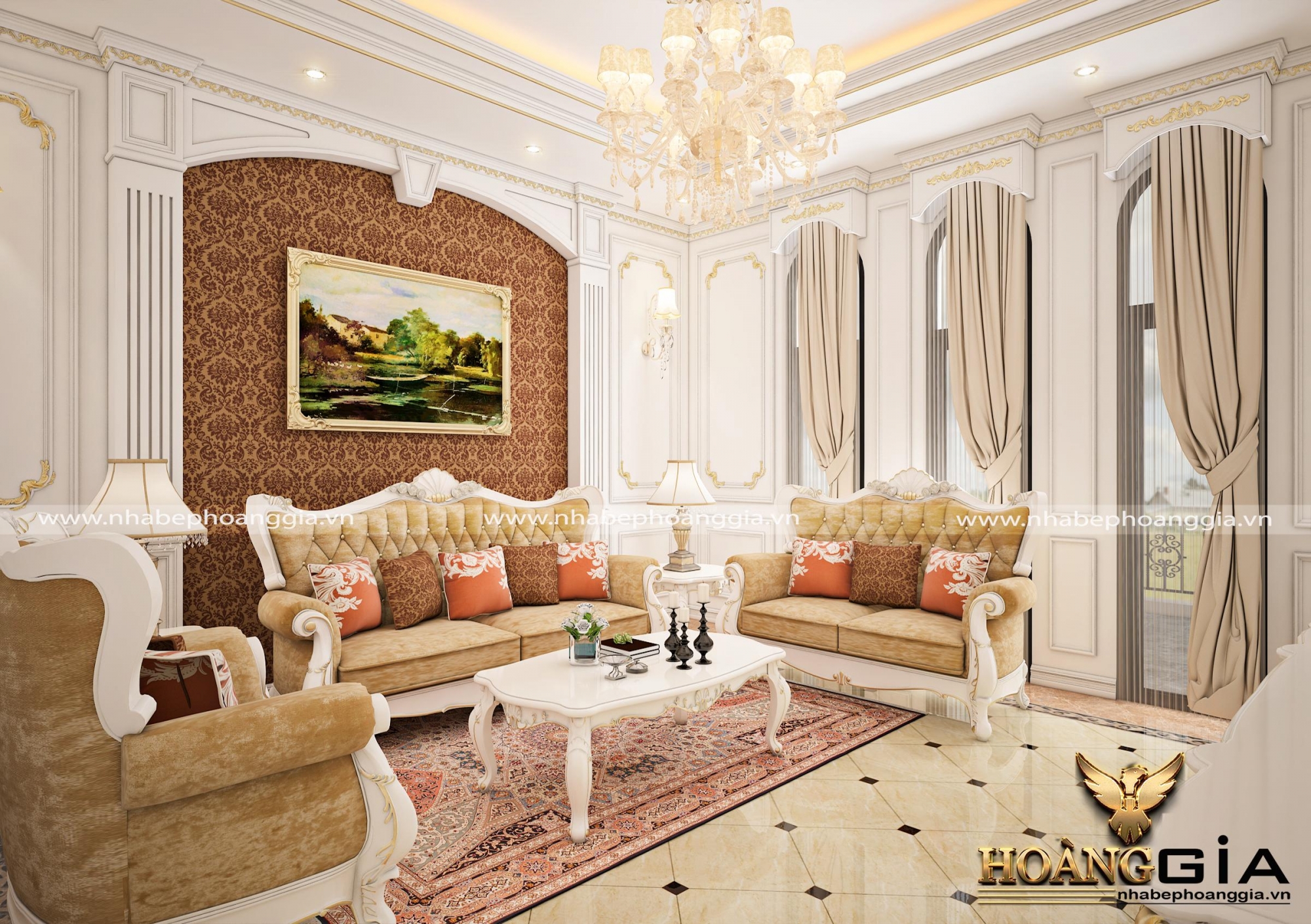 Phòng khách tân cổ điển Luxury 2