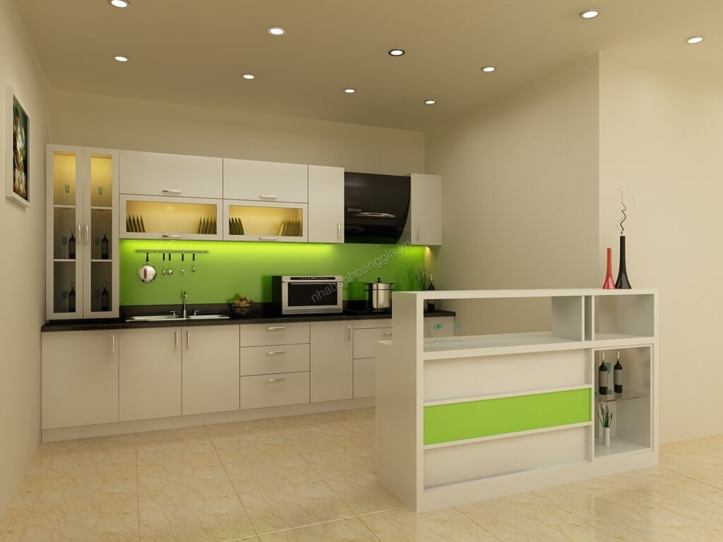 Tủ bếp gỗ acrylic, có nên sử dụng trong thiết kế tủ bếp gia đình