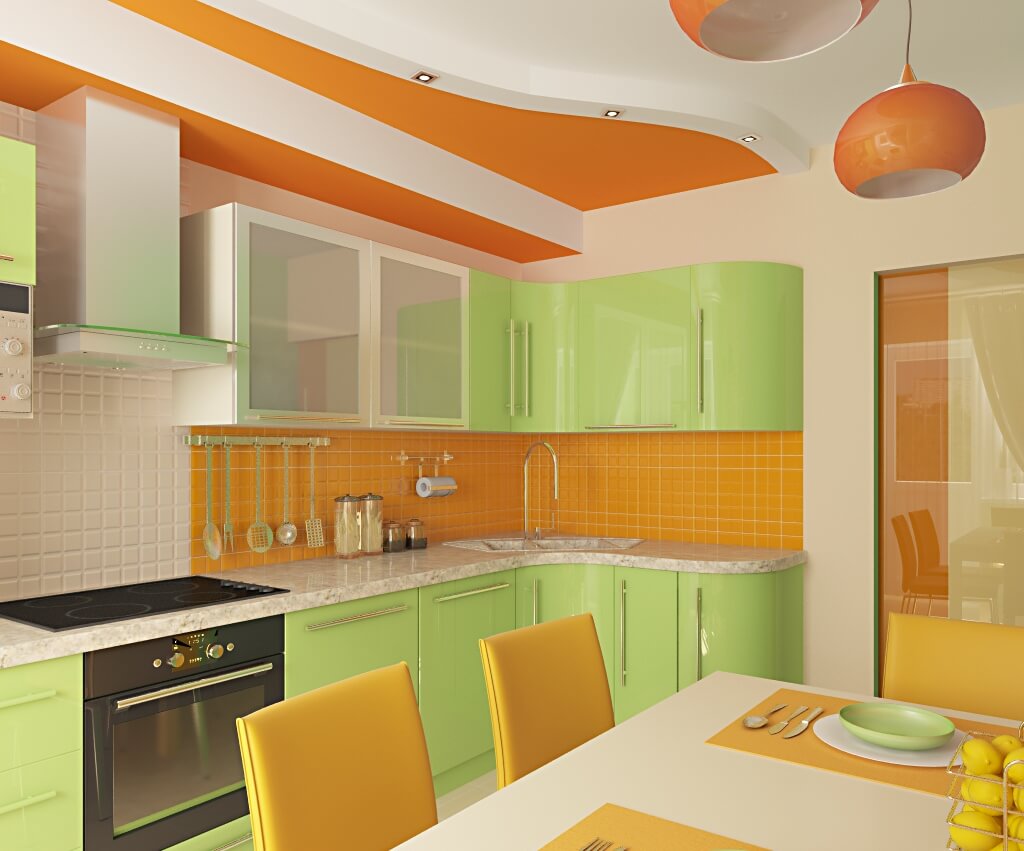 Căn nhà bếp ấm áp với sắc màu cam