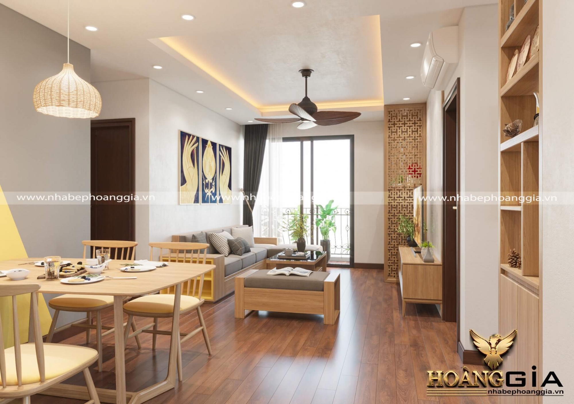 Dự án thiết kế và thi công nội thất chung cư 82m2 nhà chị Mai ở An Bình City