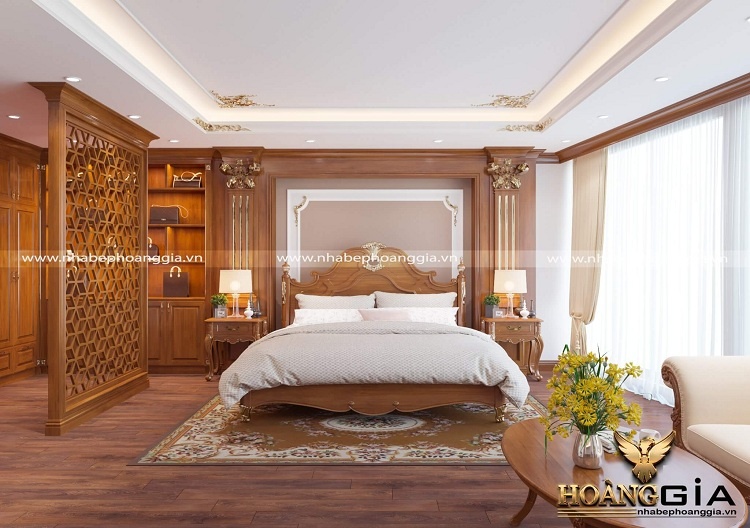 Mẫu giường gỗ cao cấp cho nhà biệt thự