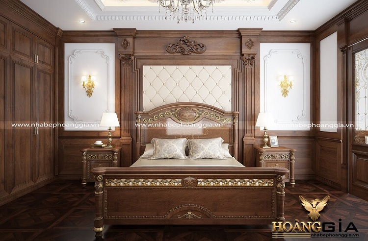mẫu giường ngủ gỗ gõ truyền thống