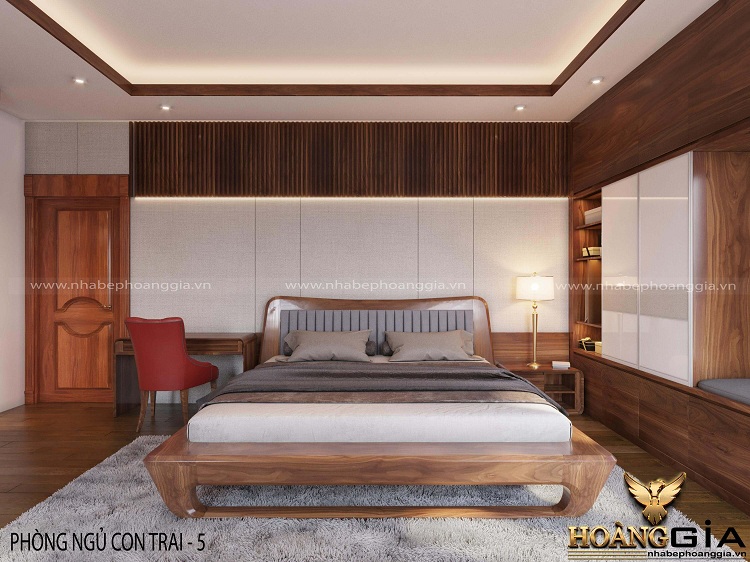 Mẫu giường ngủ gỗ tự nhiên phong cách hiện đại đẹp