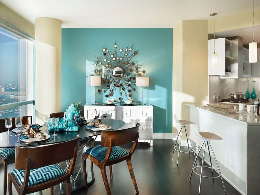 Thiết kế không gian nội thất nhà chung cư màu xanh ấn tượng