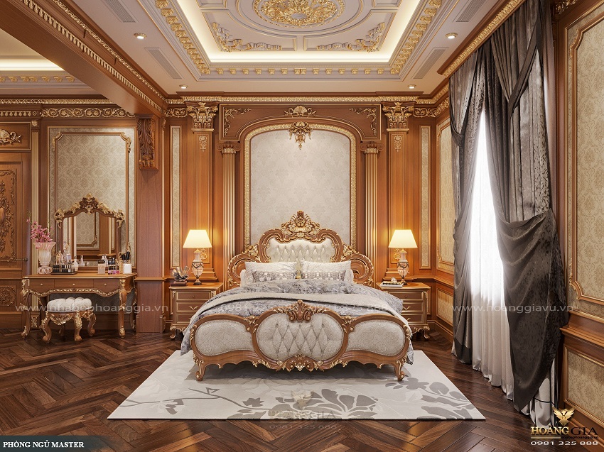 Mẫu nội thất phòng ngủ tân cổ điển đẳng cấp hoàng gia