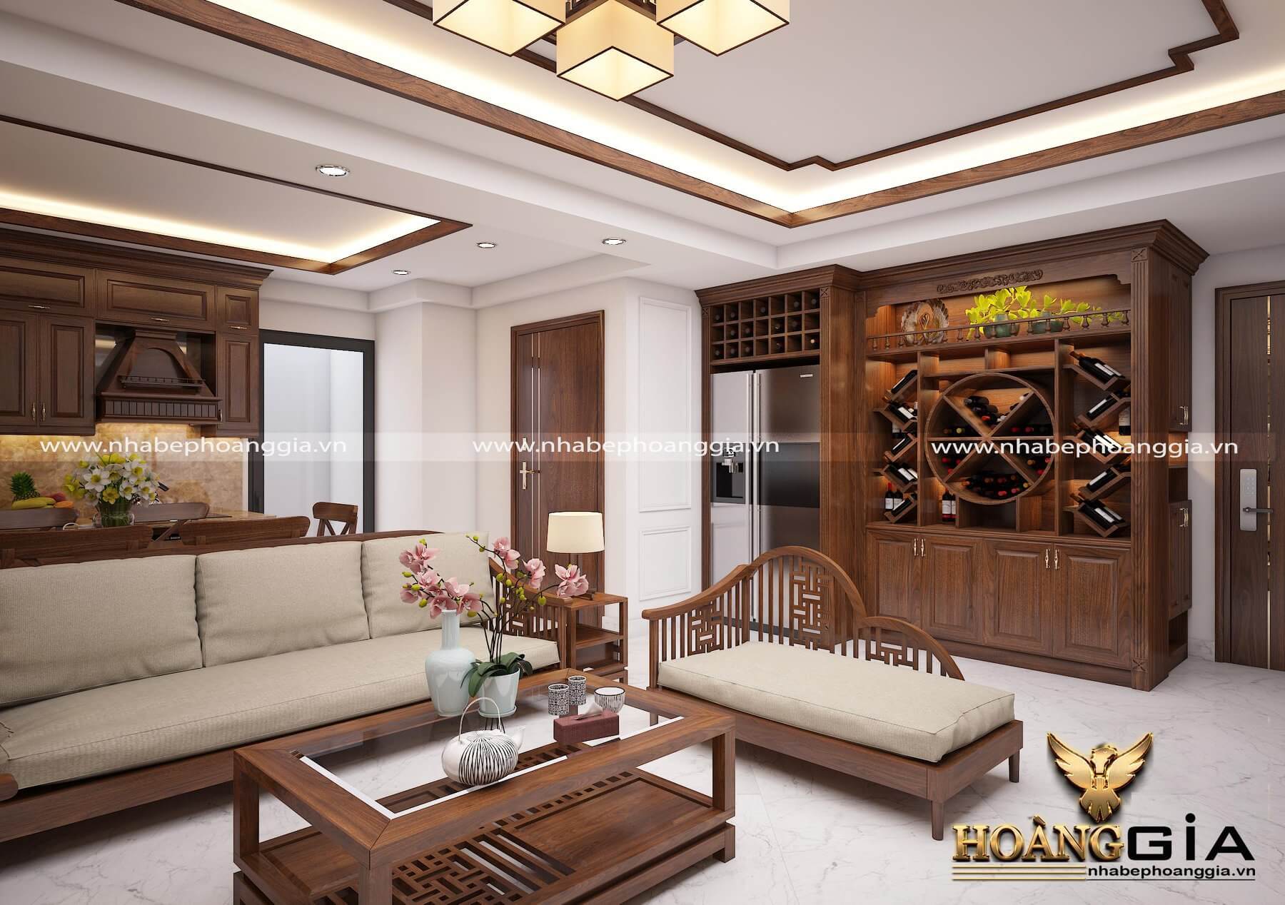 Mẫu sofa gỗ mang kiểu dáng Trung Hoa truyền thống