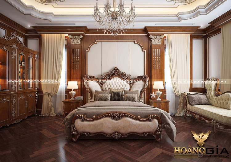 thiết kế phòng ngủ 40m2 phong cách cổ điển
