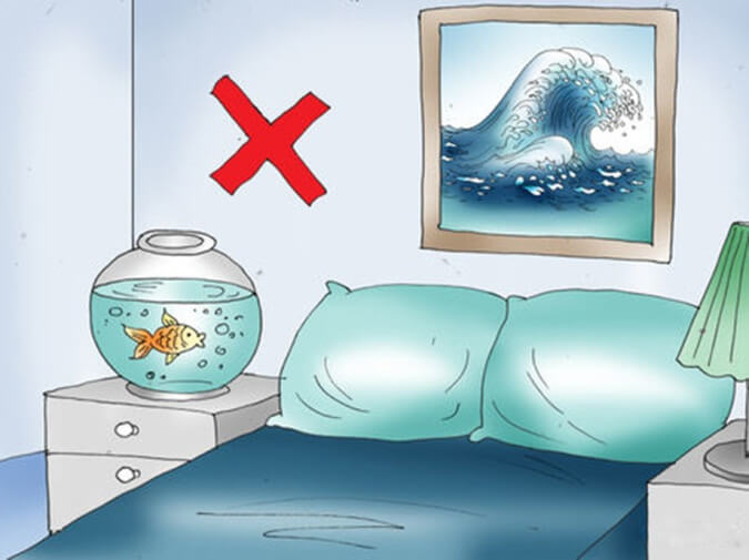 Không thiết kế bể cá trong phòng ngủ