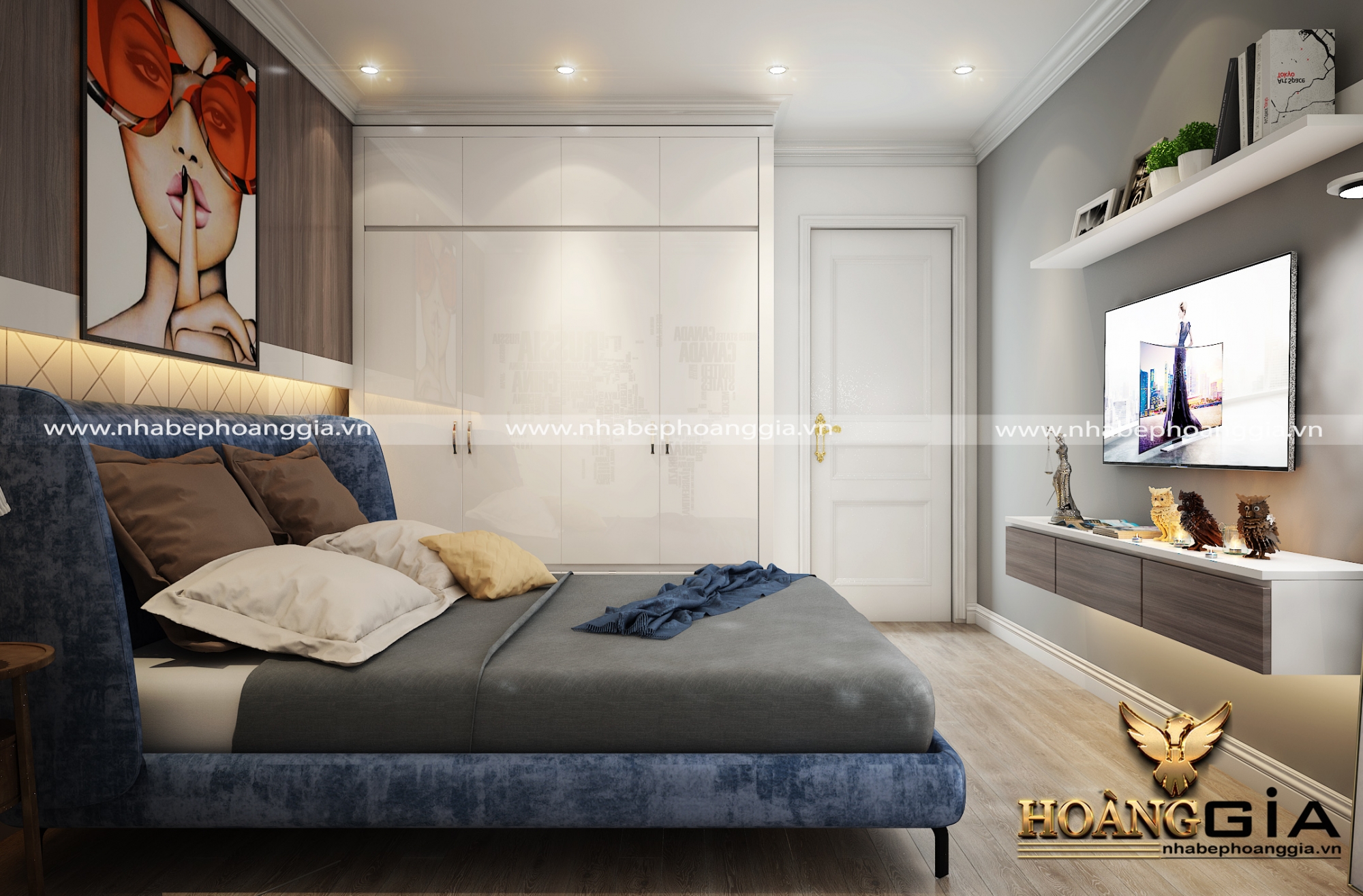 Thiết kế nội thất phòng ngủ hiện đại cho nhà chung cư 3