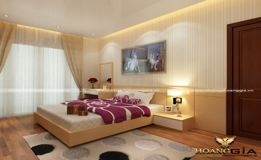 Nội thất phòng ngủ hiện đại được làm bằng gỗ Laminate