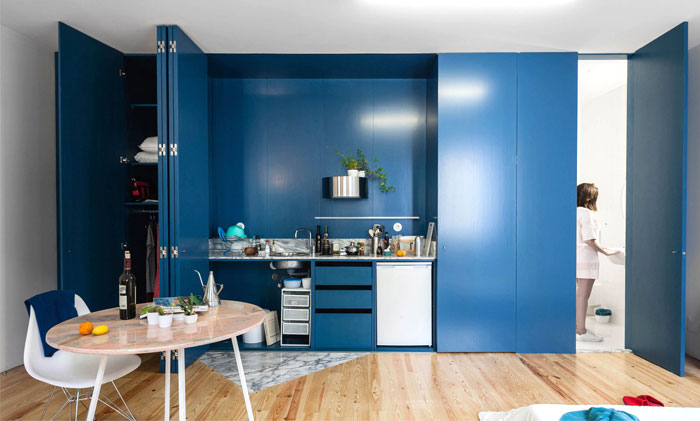 Xu hướng thiết kế bếp với tone màu xanh dương