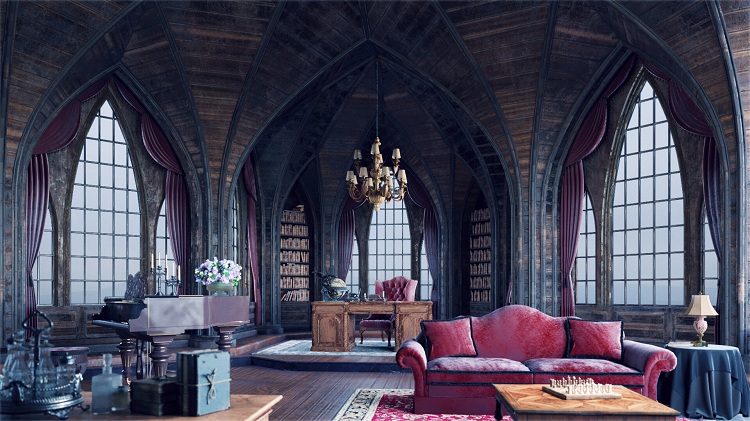 Đặc trưng màu sắc trong phong cách nội thất Gothic