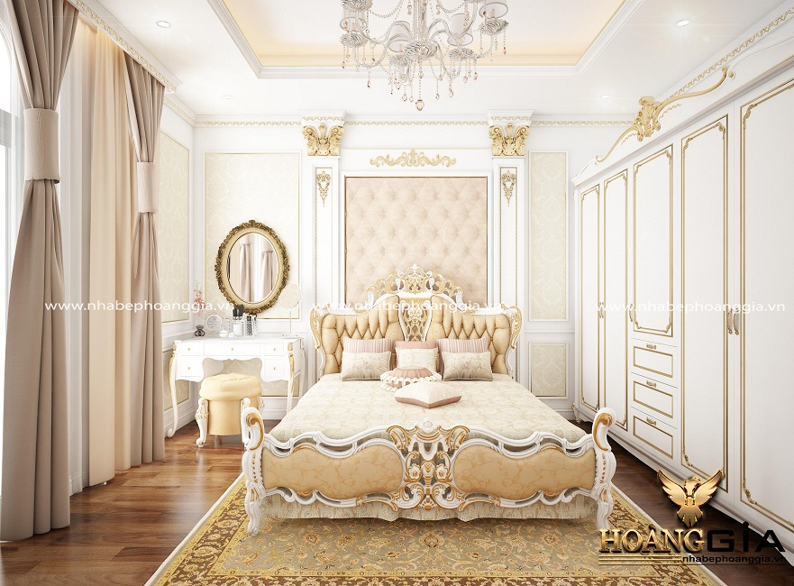 Mẫu phòng ngủ master mang kiểu dáng hoàng gia sang trọng