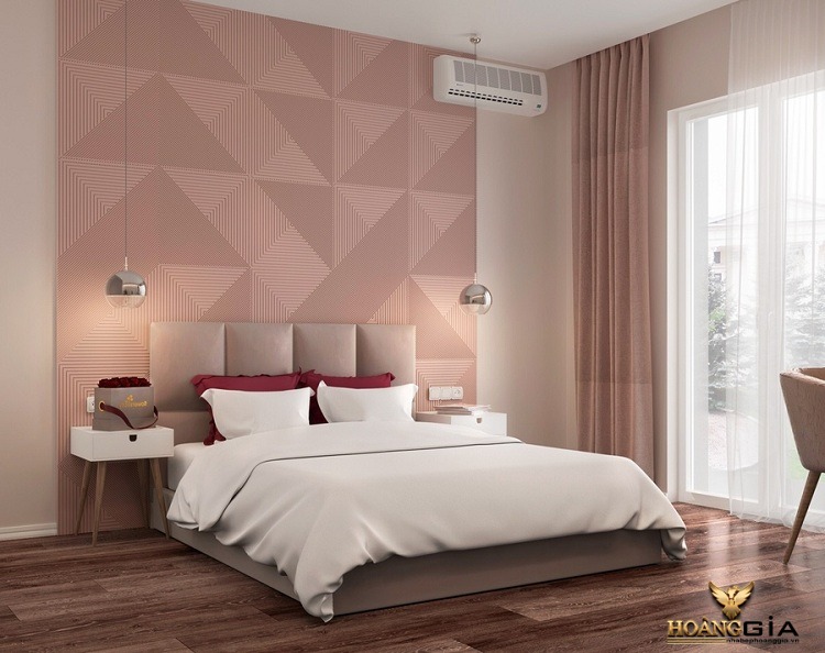 phòng ngủ màu hồng đơn giản
