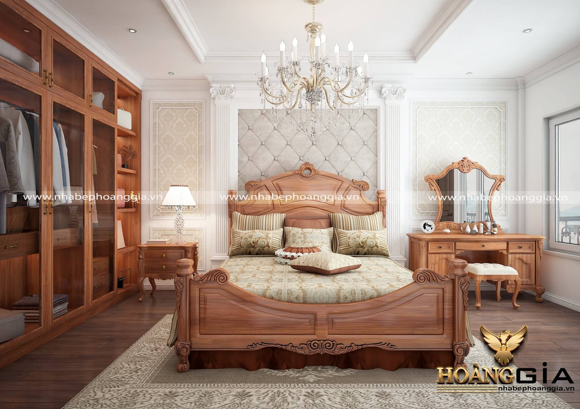 Phòng ngủ nhỏ với gam màu gỗ tự nhiên