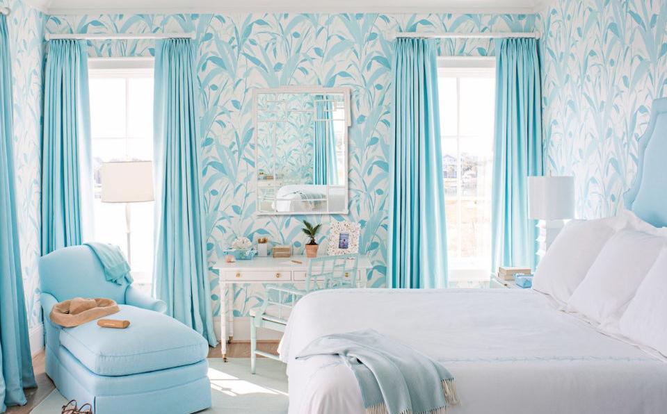 Phòng ngủ nhỏ sơn màu xanh dương