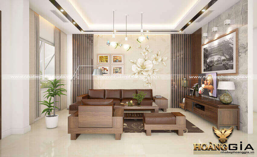 Sofa gỗ phòng khách được thiết kế để mang đến sự thư giãn khi sử dụng