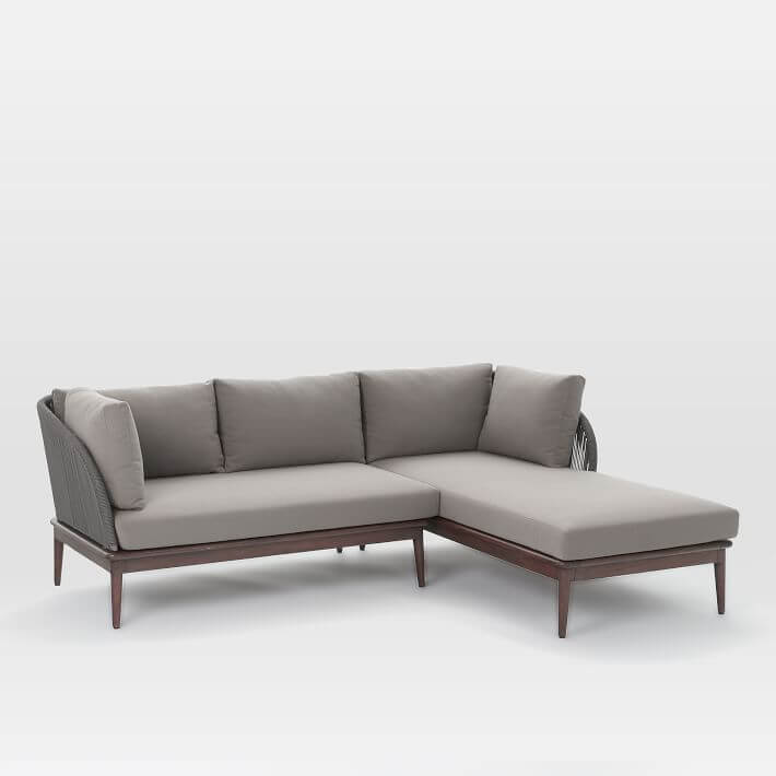 Mẫu sofa góc kiểu dáng mảnh nhỏ gọn