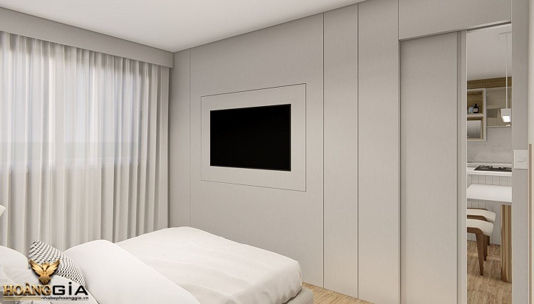 Phòng ngủ được thiết kế tạo tính độc lập với cánh cửa trượt