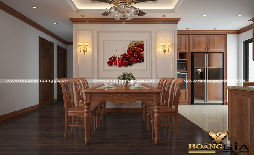Thiết kế nội thất chung cư với gam màu gỗ tự nhiên gõ đỏ nam phi