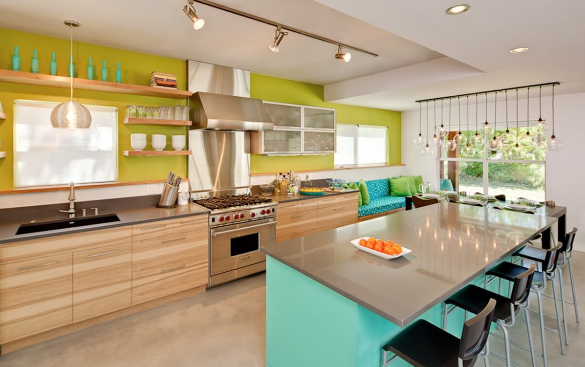 Phòng bếp trở nên tươi mới với phong cách Colour block