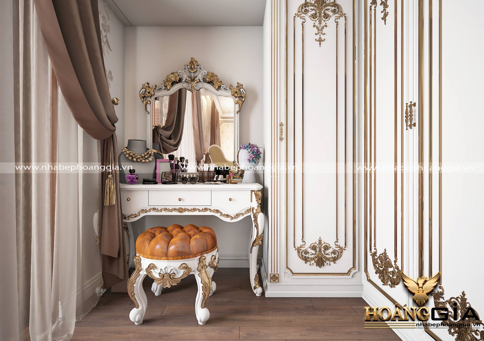Mẫu thiết kế phòng ngủ cổ điển Luxury