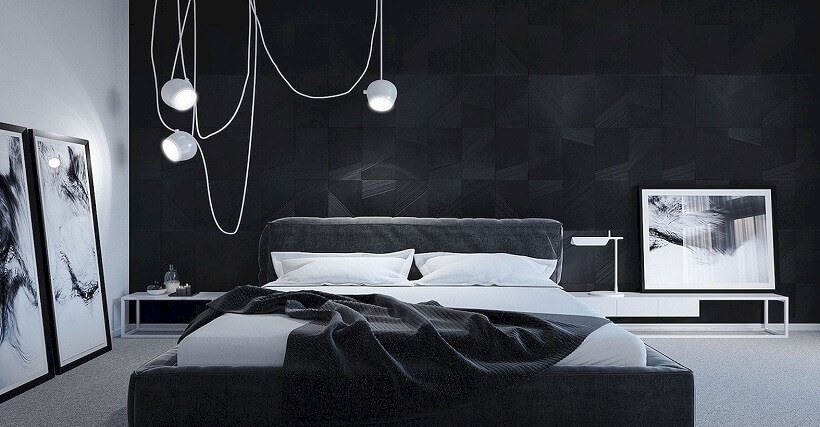 Mẫu phòng ngủ đẹp với gam màu tối đầy huyền bí