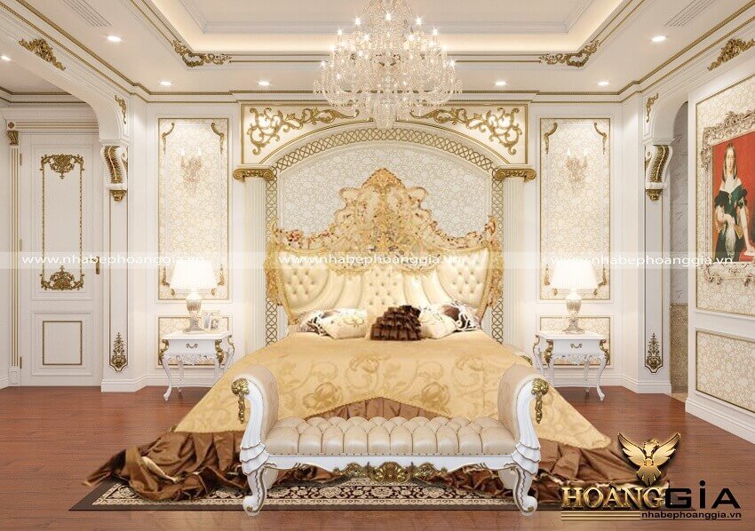 Thiết kế nội thất phòng ngủ master tân cổ điển cho biệt thự song lập