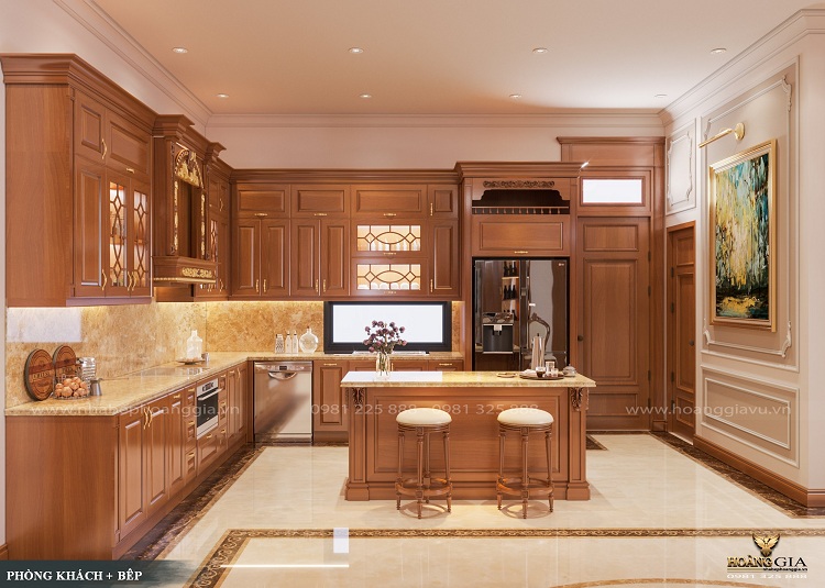 thiết kế nội thất phòng bếp tân cổ điển