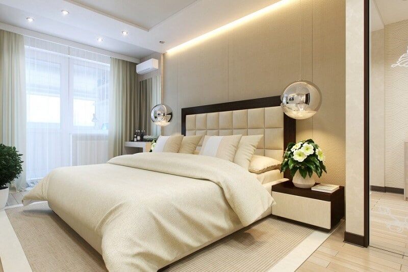 Trang trí phòng ngủ phong cách Hàn Quốc màu kem đẹp