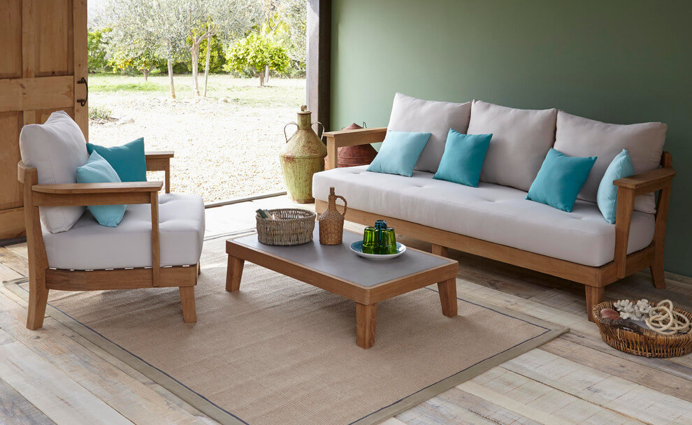 Mẫu sofa gỗ phòng khách đơn giản hiện đại