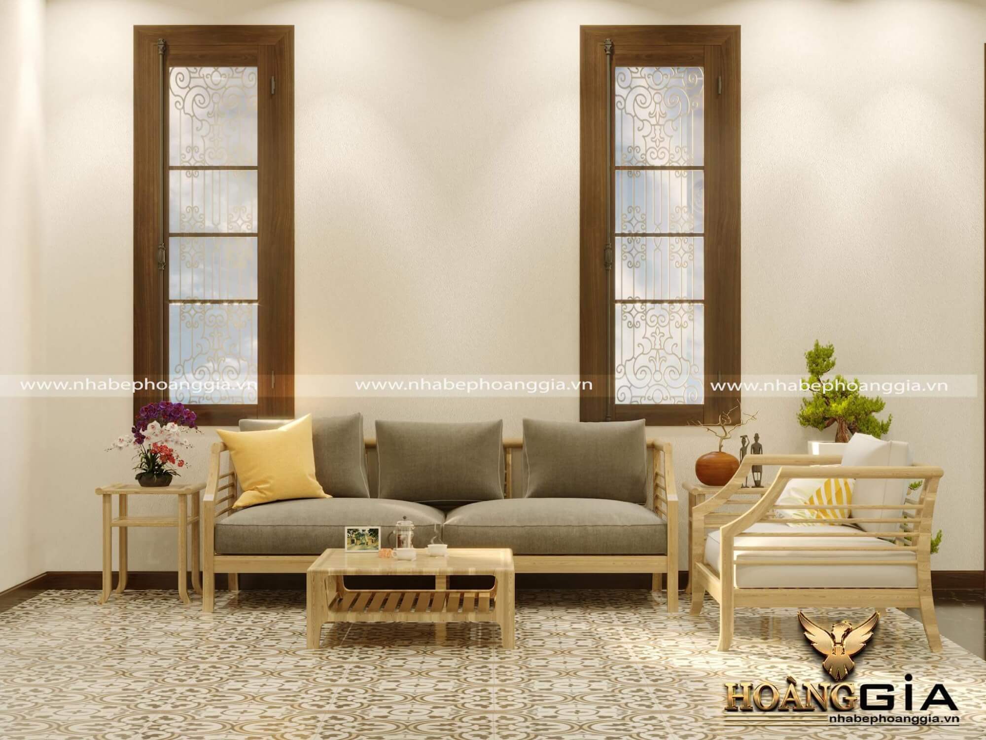 Trang trí phòng khách đón Tết Canh Tý 2020 bằng việc trang trí cửa kính