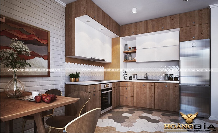 Mẫu tủ bếp nhỏ gọn đơn giản cho nhà chung cư