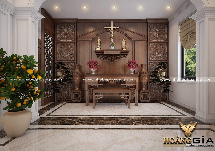 vị trí thiết kế bàn thờ Chúa trong phòng khách