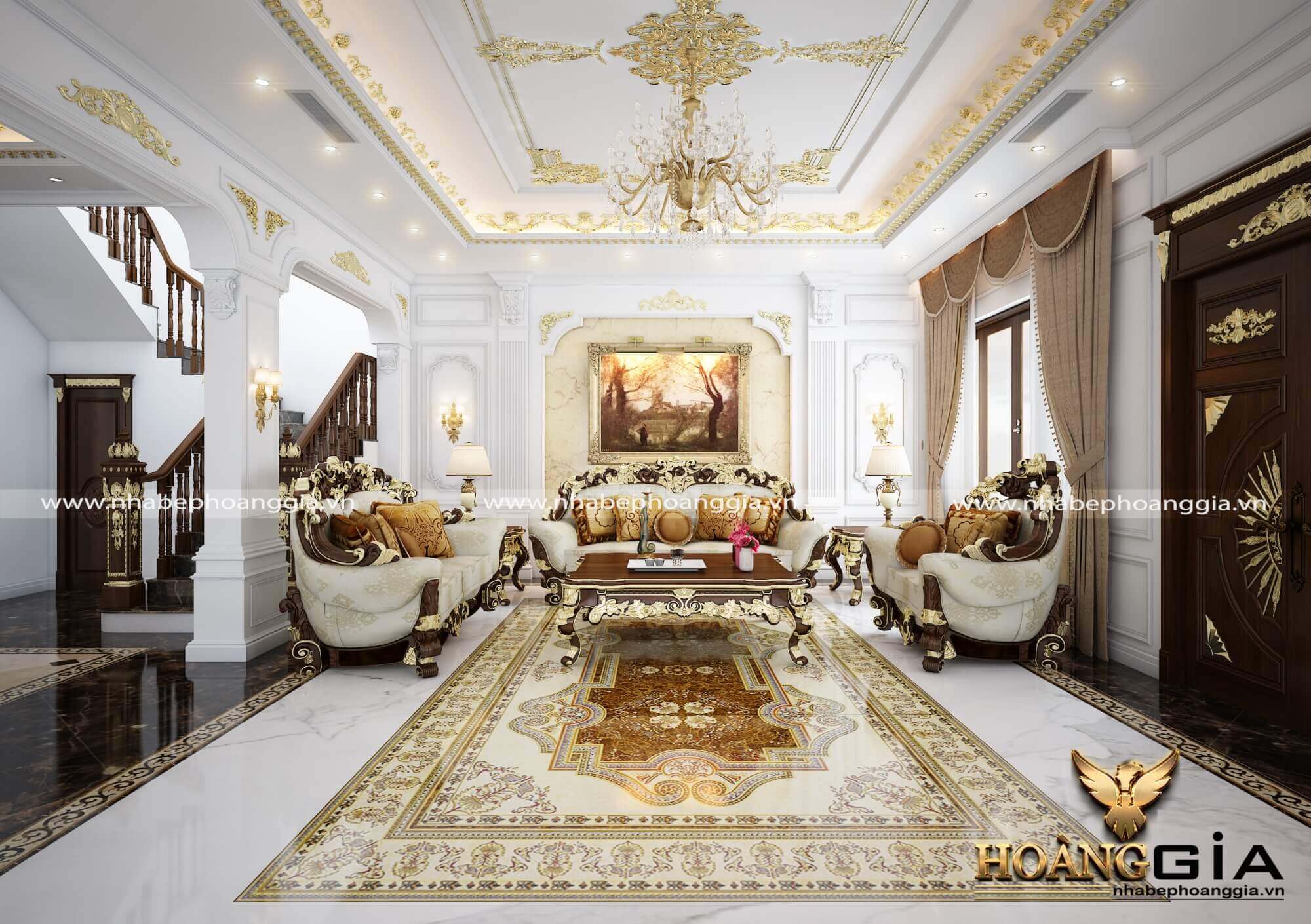Những mẫu phòng khách tân cổ điển đẹp nhất của nội thất Long Thành