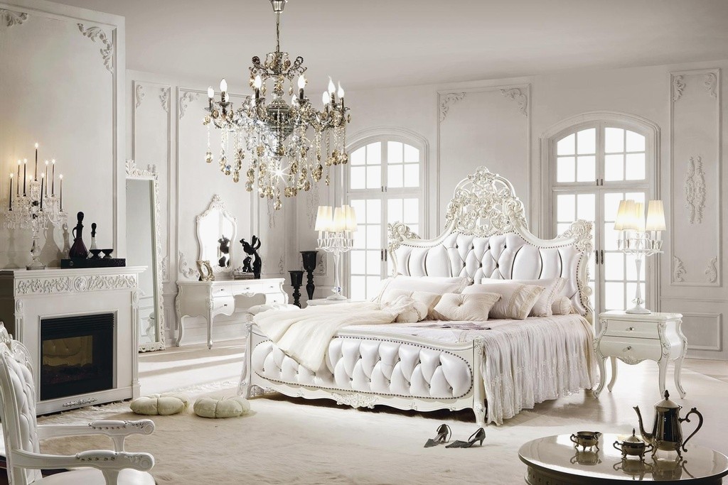 Lựa chọn giường ngủ cổ điển màu trắng đẹp thu hút