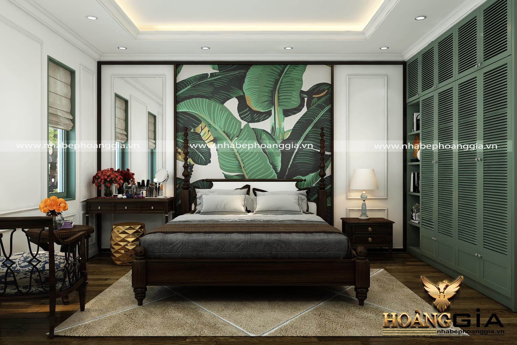 Khám phá thêm vẻ đẹp của phòng ngủ Indochine tuyệt đẹp này. Với những gam màu dịu nhẹ, chi tiết độc đáo và thiết kế đẹp mắt, không gian nghỉ ngơi này sẽ mang lại cho bạn cảm giác tuyệt vời và giúp bạn thư thái.