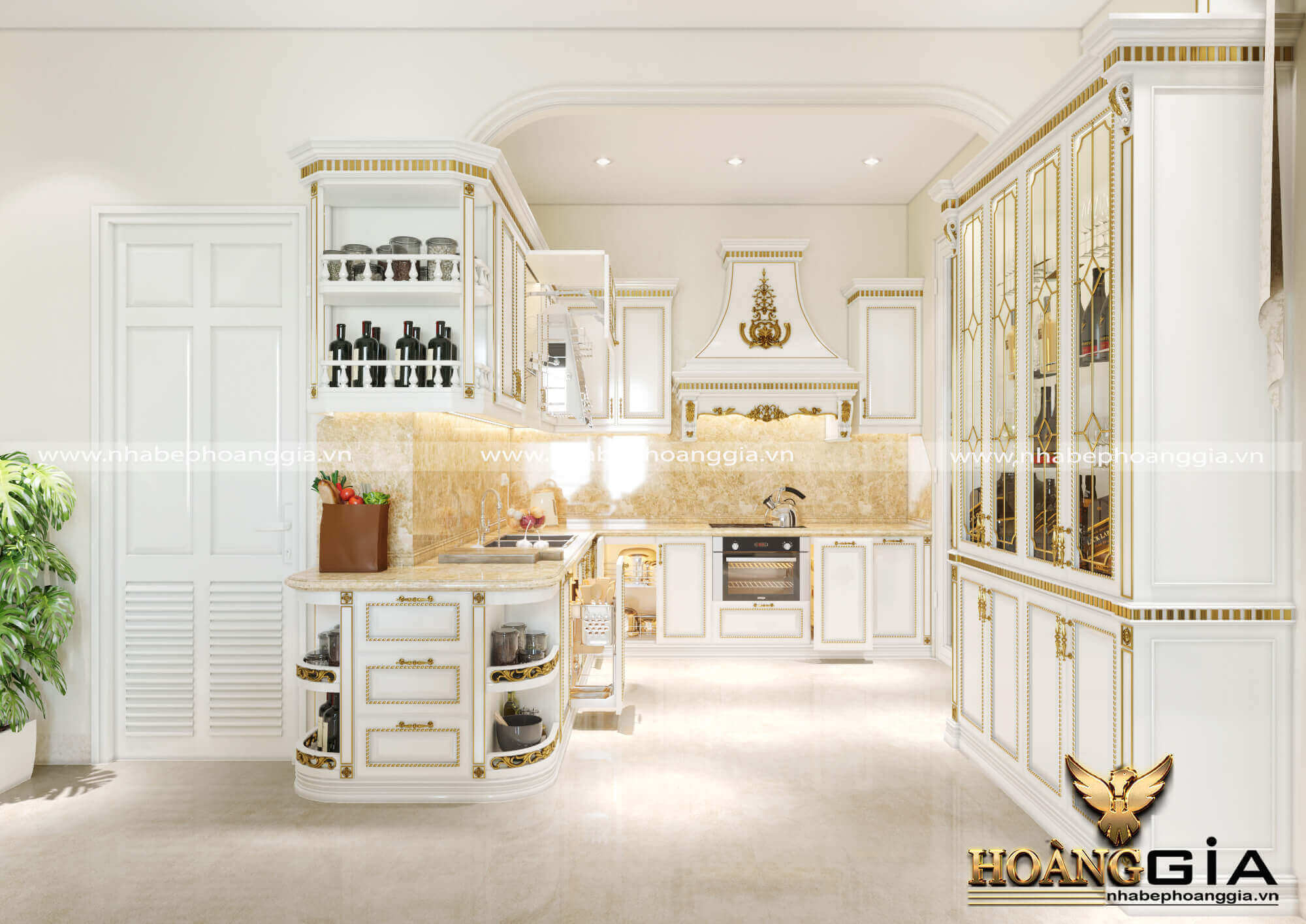 20 mẫu tủ bếp màu trắng đẹp phong cách tân cổ điển được yêu thích nhất