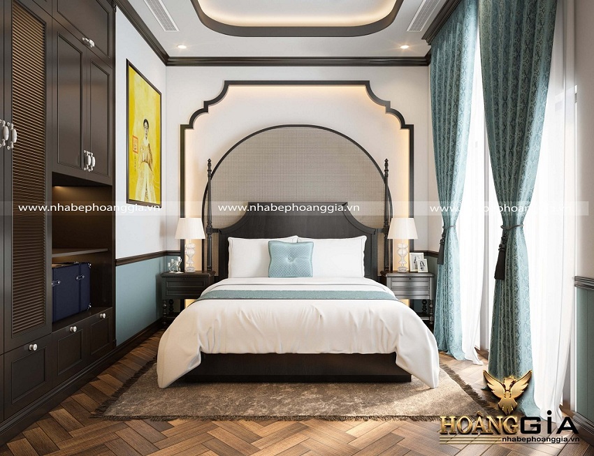 Gợi ý thiết kế phòng ngủ khách phong cách Indochine trong biệt thự ...